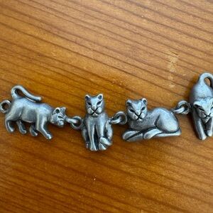 Vintage real Silver Cat Bracelet